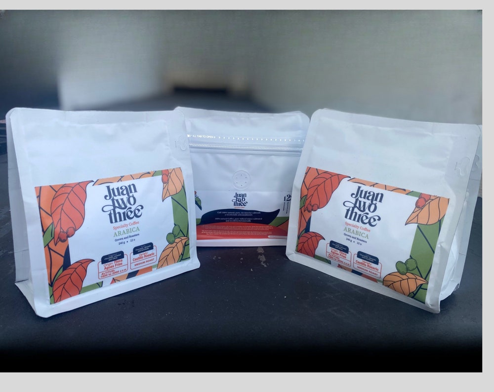Juantwothree coffee, Artisanal cultivate, low acidity, Medium Roast Colombian Coffee